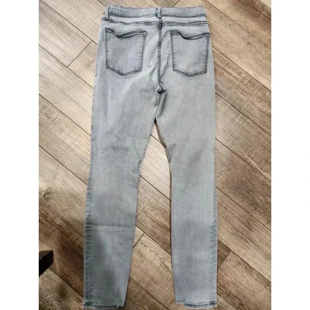 Frame Le High Skinny Jeans Size 31 Burton Wash (gray) Stretch Distressed Faded - Picture 4 of 6